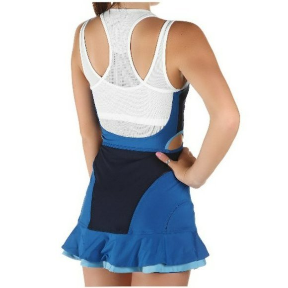 NWT Adidas Stella McCartney Tennis Dress skirt S Small 36 blue white - Picture 4 of 14